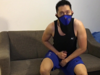 Post-workout Jerk-off: Slowmo Cum More Right Arm For In Men's Drawers Added To Greensward Socks